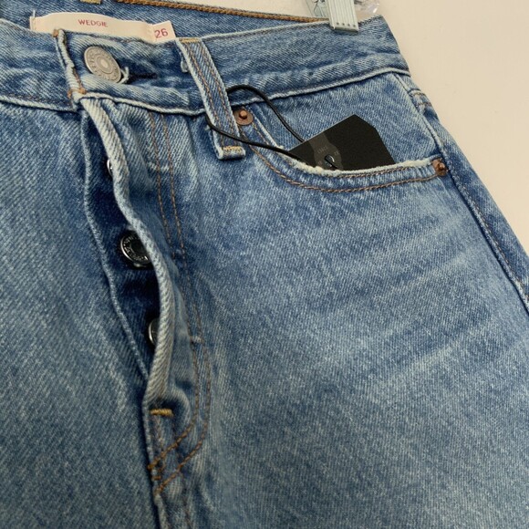 Levi’s Premium Blue Wedgie Hi-rise Button Fly Jeans 26 - Picture 5 of 13